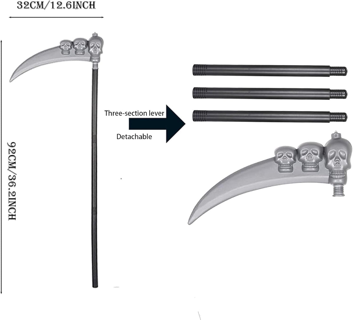 Disfraz Grim Reaper para Niños y Adultos 5 Piezas Set