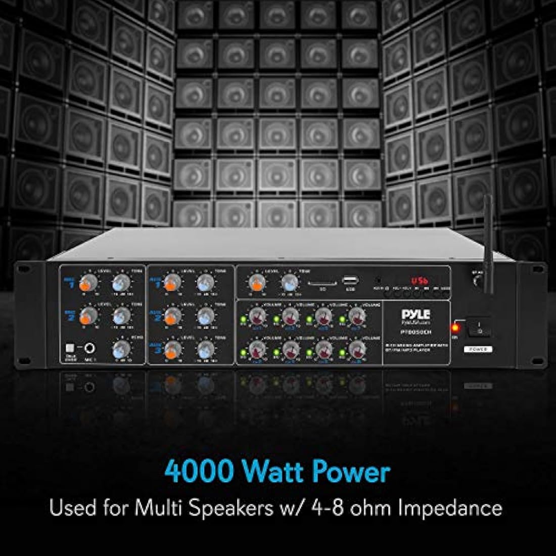 Amplificador de potencia inalámbrico PYLE-HOME PT8050CH