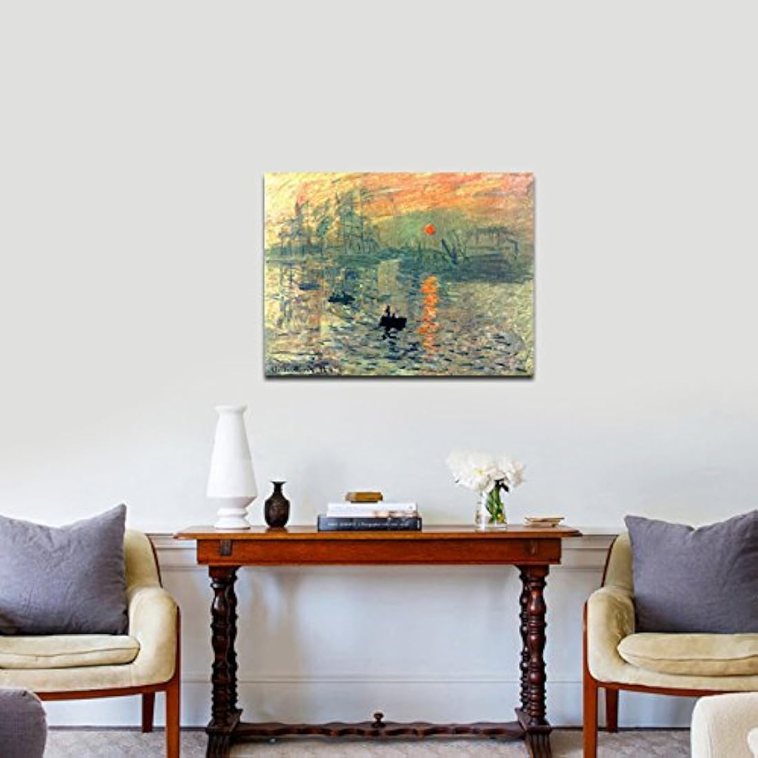 Wieco Art Sunset Lienzo impresiones de Claude Monet