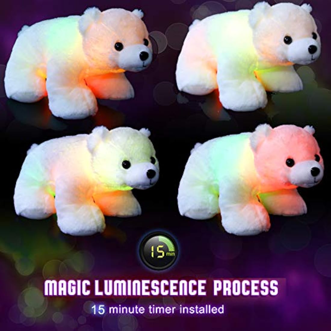 Juguete de peluche suave y curioso Oso polar brillante