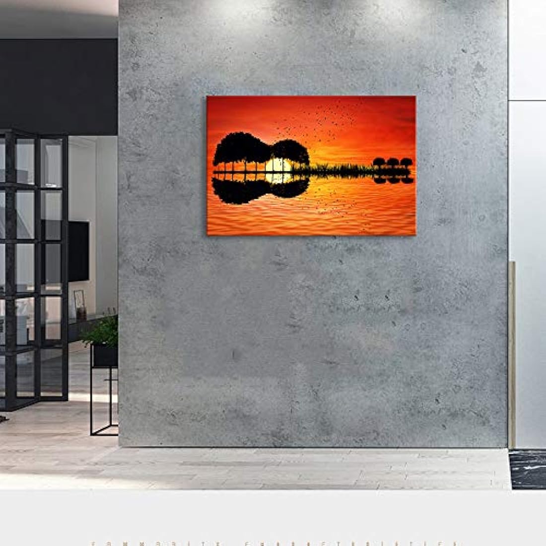 Póster, arte de guitarra moderna, lienzo,