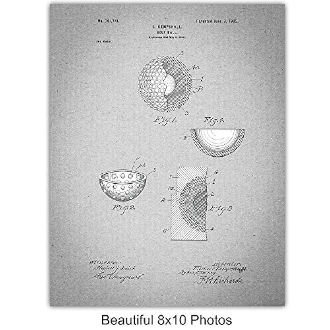 Juego de impresión de arte de pared de patente de golf
