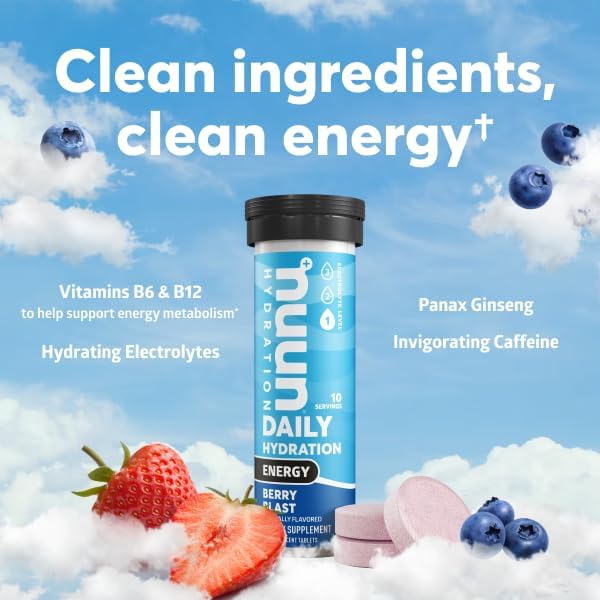 Suplemento Nuun Energía cafeína vitaminas B ginseng 40 und