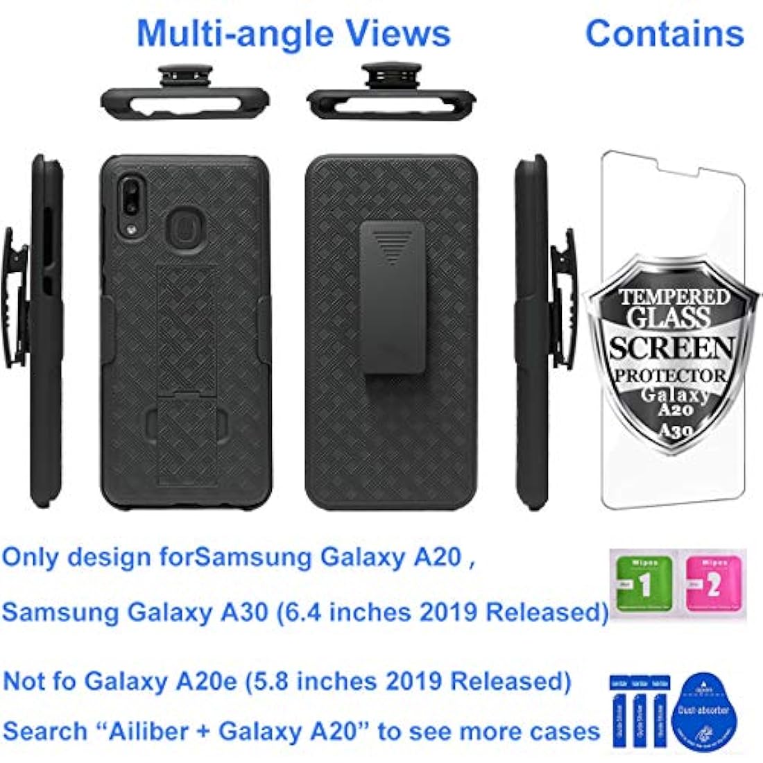 Ailiber Samsung Galaxy A20 Case with Screen Protector