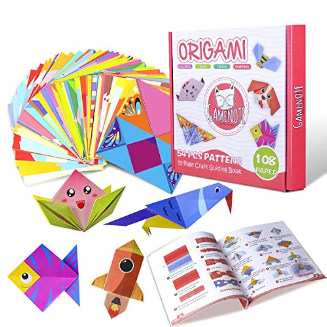 Gamenote Kit de origami colorido para niños