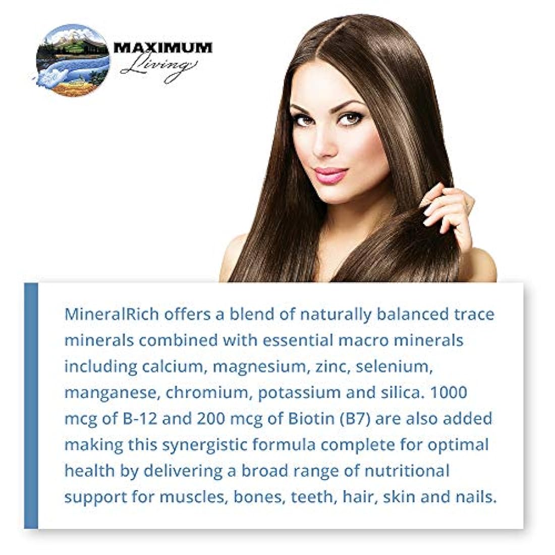 Suplemento de minerales minerales Maximum Living MineralRich, 32 onzas