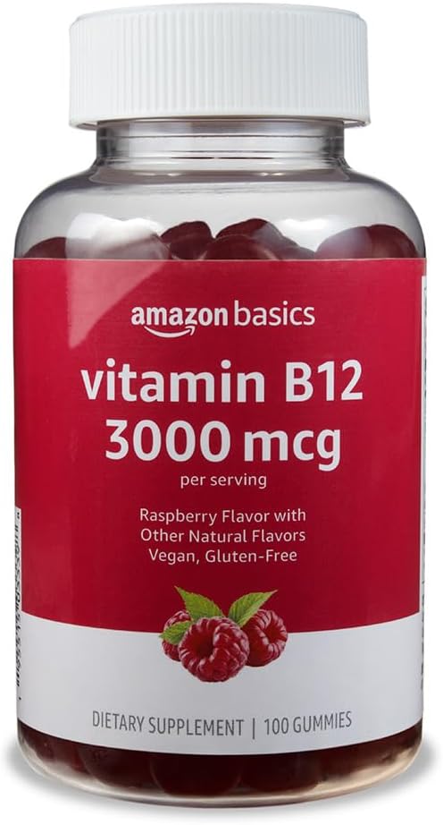 Gomitas de Vitamina B12 3000 mcg Amazon Basics, 100 Conteos