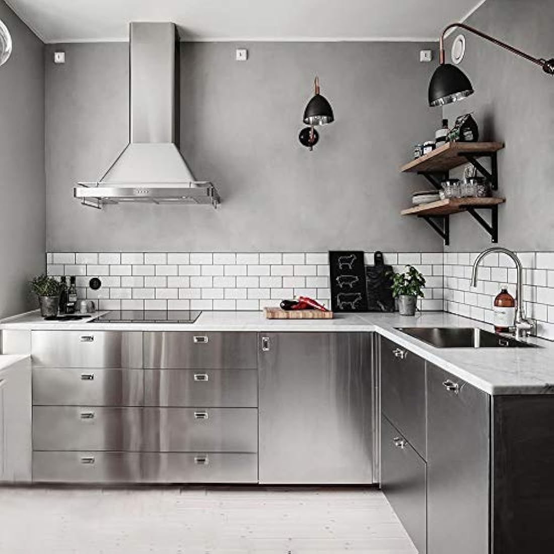 Livelynine Papel pintado decorativo de níquel cepillado