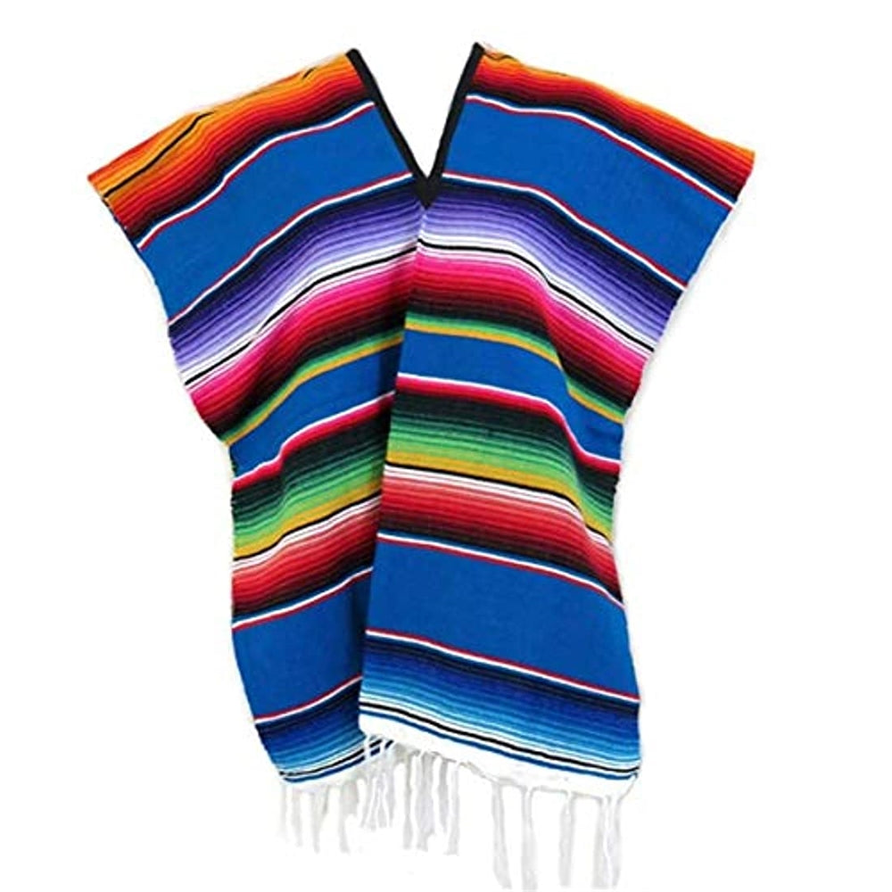 Disfraces de poncho mexicano para niños de 2 a 14 años