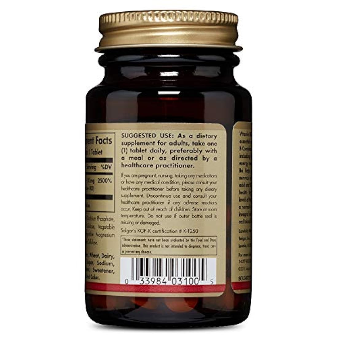 Solgar - Vitamina B6 50 mg, 100 tabletas