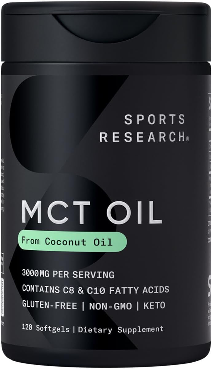 Cápsulas MCT Sports Research de Aceite de Coco 120 Softgels