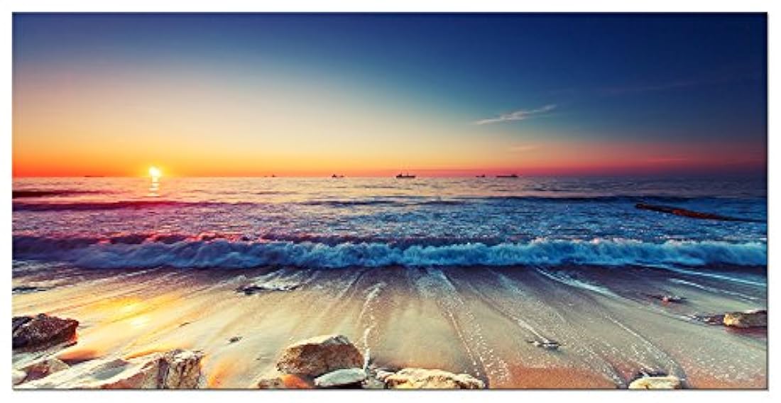 Pyradecor - Lienzo con diseño de ondas marinas grandes