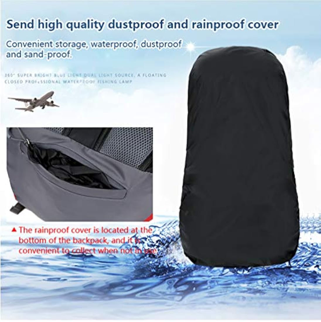 Mochila de senderismo ligera y resistente al agua de 60