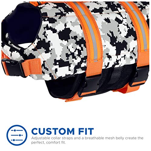 Paws Aboard - Chaleco salvavidas para perros, para nadar, para lanchas, XS, Camuflaje gris