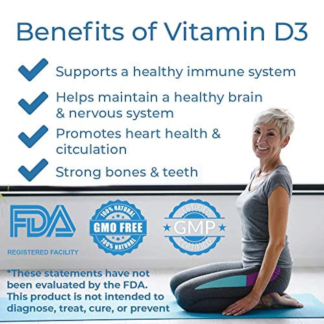 Extra Strength Vitamina D3 5000 UI, 100 unidades