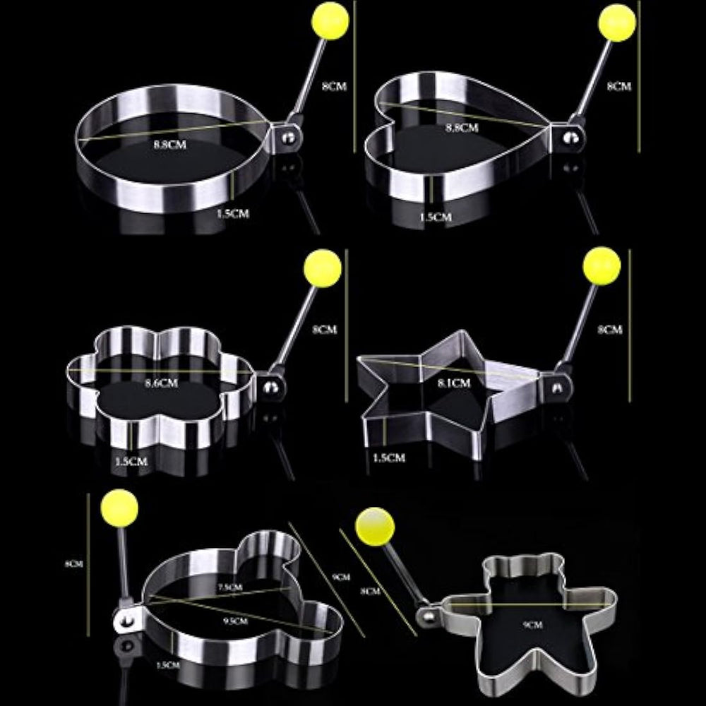 Juego de 8 moldes para huevos fritos antiadherentes