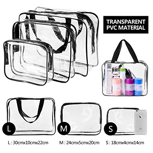 Clear Cosmetic Bag TSA Air Travel Toiletry Bag Set Vinilo