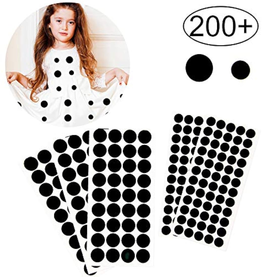 Iceyyyy Círculos de fieltro adhesivo negro