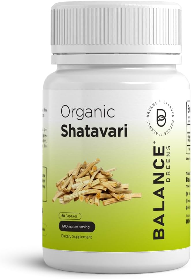Cápsulas Orgánicas de Shatavari 1200mg Vitaminas