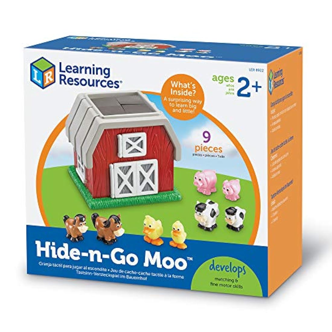 Recursos de aprendizaje Hide-N-Go Moo, 9 Piezas
