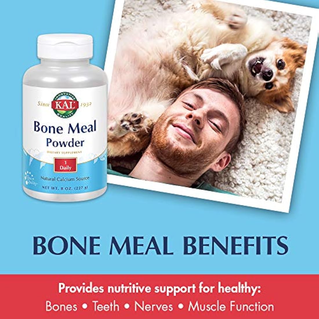 KAL polvo de comida de hueso, 8 onzas