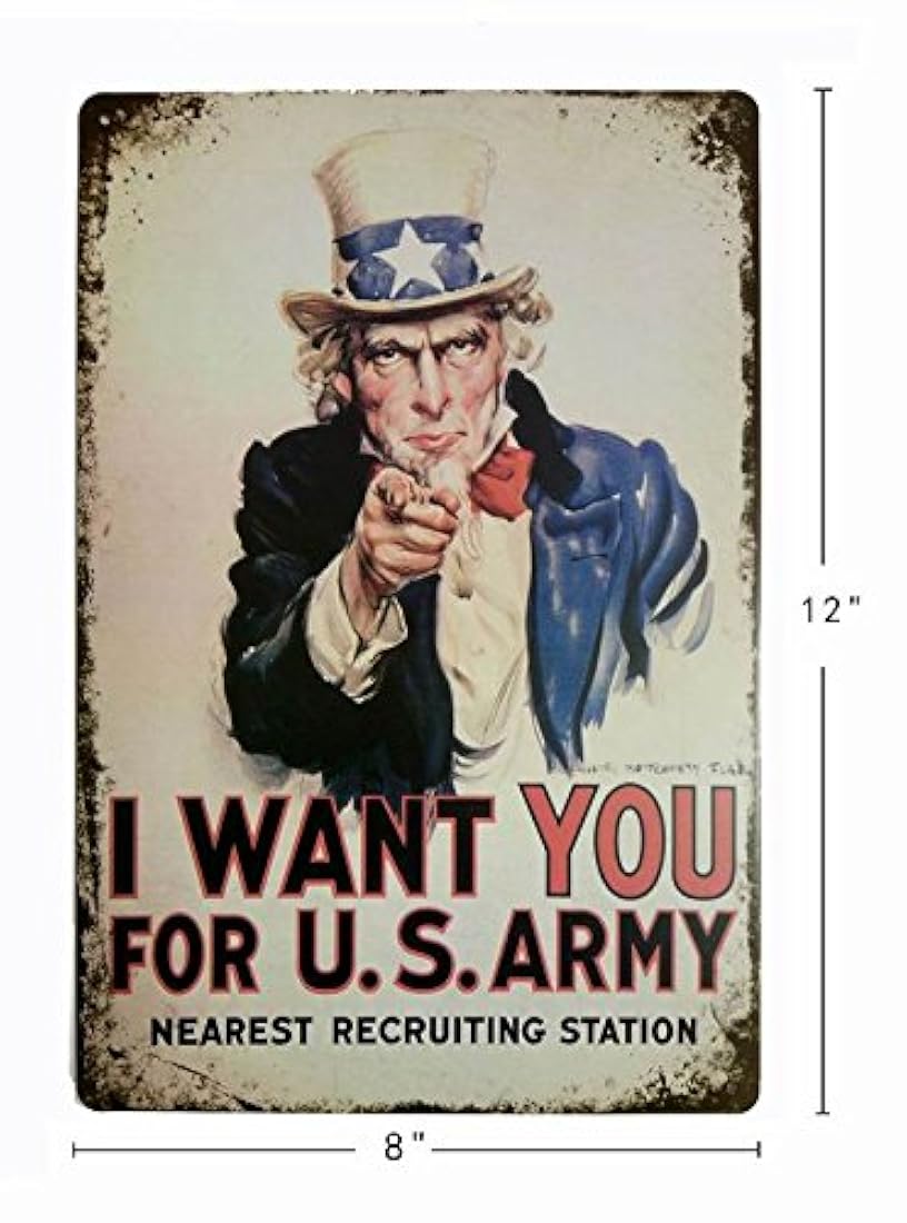 Ejército Retro clásico Decor Metal Tin Sign 12 x8 inches