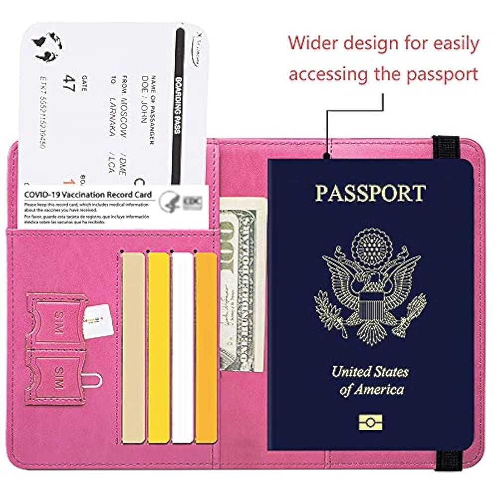 Portadocumentos de viaje estilo Funda de piel con bloqueo