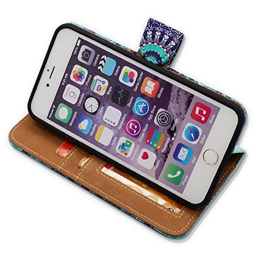 Funda de cuero verde con diseño de mandala