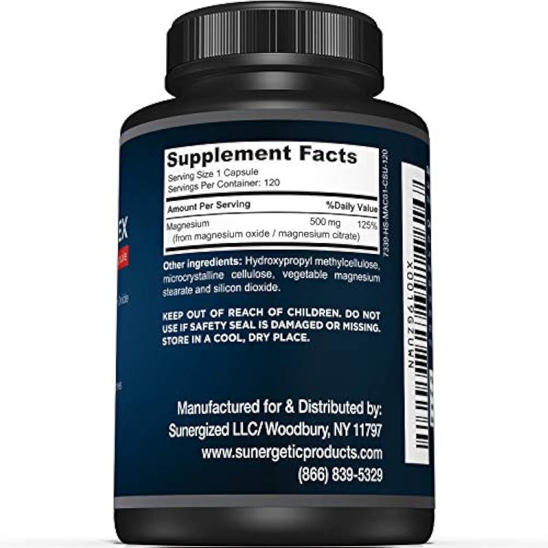 Cápsulas premium de citrato de magnesio - 500 mg