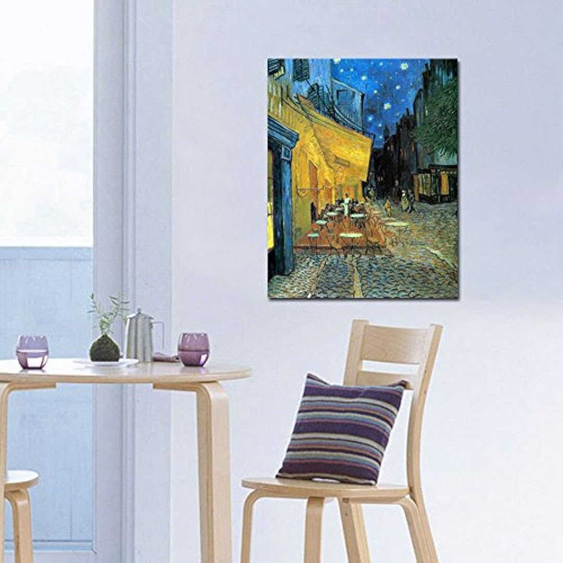 reproducción al óleo del cuadro Terraza de café