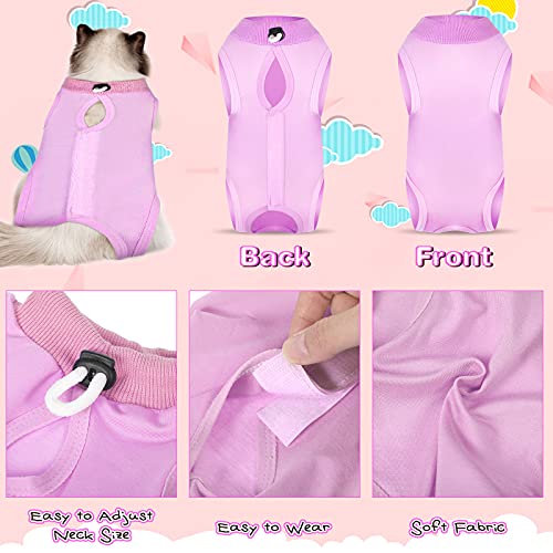 Traje de recuperación de gato de 3 piezas, traje de recuperación de gatito, collar electrónico alternativo para gatos y perros, traje de pijama anti lamer piel abdominal