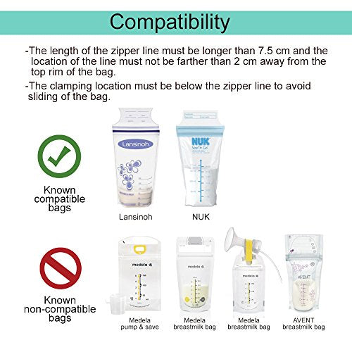 Adaptadores de bolsa de almacenamiento de leche materna