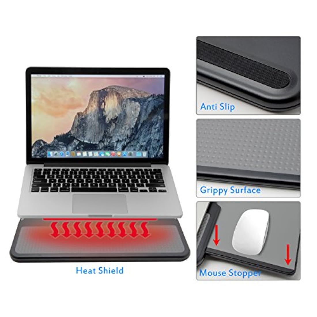 MAX SMART - Charola para Laptop con alfombrilla para mouse