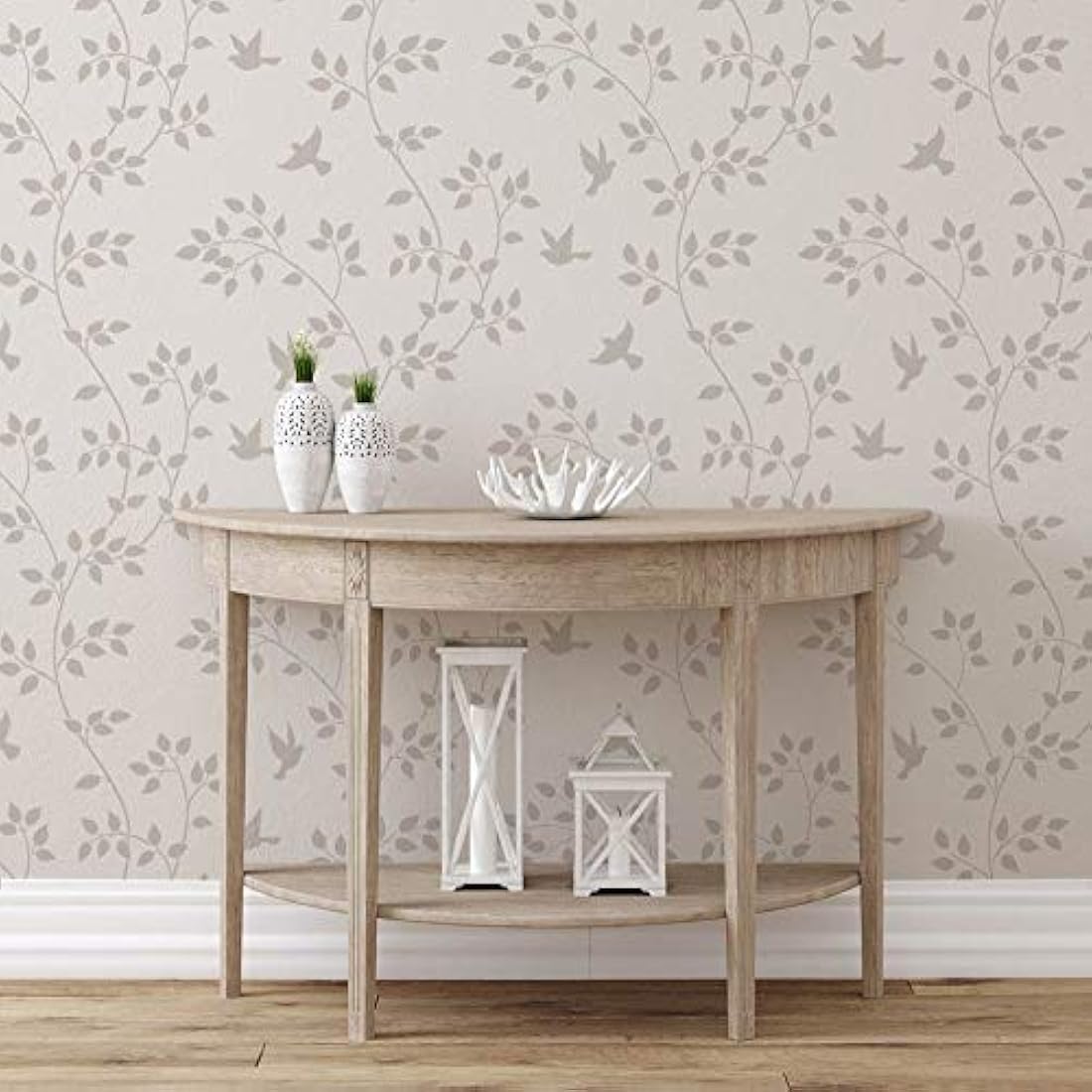 Plantilla de pared, Plantilla de vid y pájaro