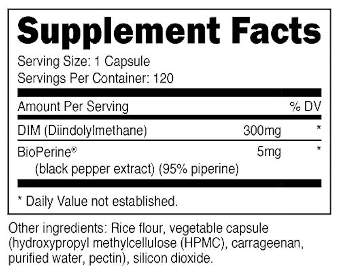 Suplemento Nutricost Dim (diindolylmethane) 0.10 onzas, 120