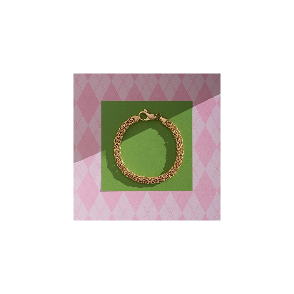 Pulseras y tobilleras pequeña bizantina de plata de ley