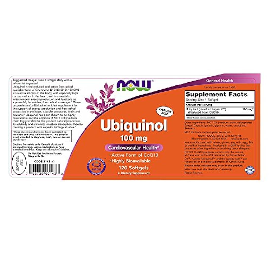 suplementos, Ubiquinol 100 mg, Alta Biodisponibilidad