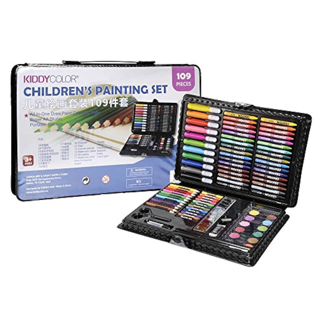 Juego de arte de lujo para niños con estuche de plástico