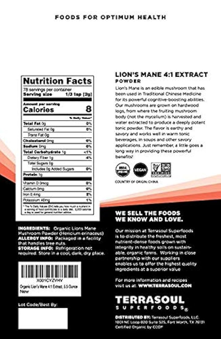 Terrasoul Superfoods Polvo de hongos