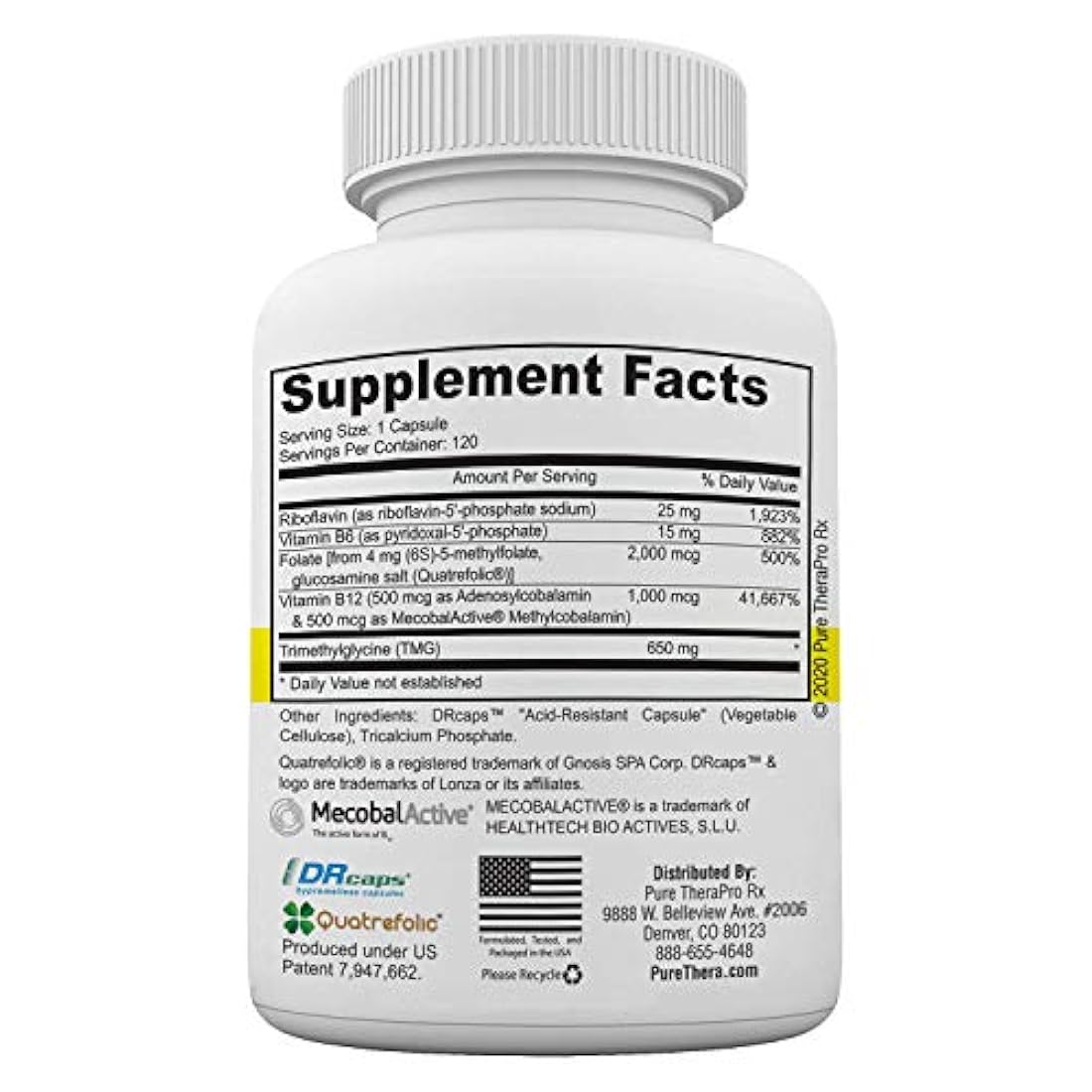 Cápsulas vegetales de Metilación óptima Suplemento de apoyo