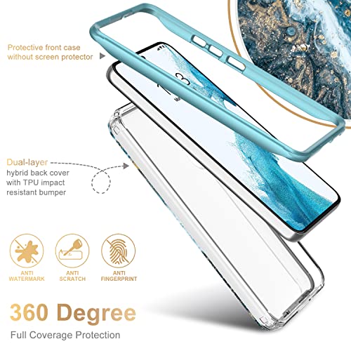 ESDOT Funda para Samsung Galaxy S22 Plus, grado militar, prueba de caída de 21 pies, resistente con diseños de moda para mujeres y niñas, funda protectora para Galaxy S22+ Plus 6.6 pulgadas, estampado mármol ópalo y verde azulado