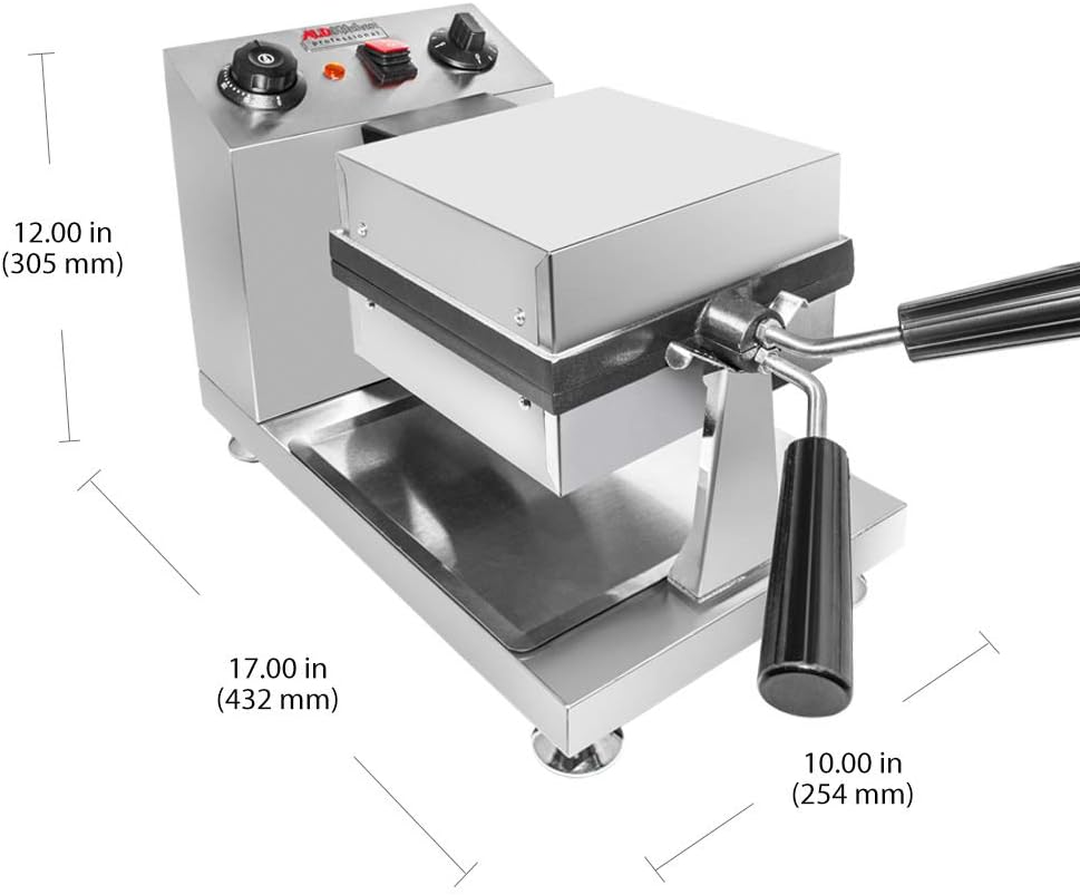 Máquina de Waffles Bubble ALDKitchen, Acero Inoxidable, Rotativa