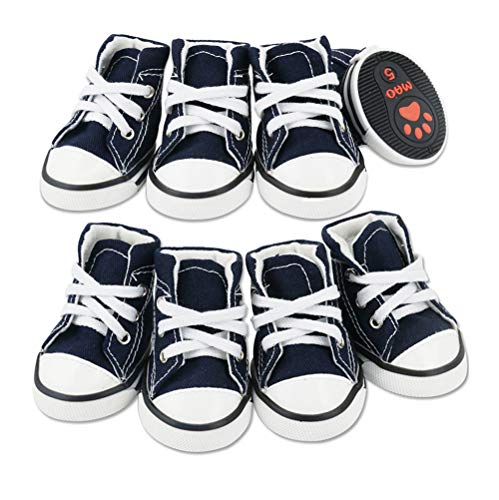 Botas, zapatillas y zapatos deportivos de lona para cachorros de abcGoodefg, zapatos casuales no deslizantes para exteriores, suela de goma y tela interna de algodón suave, Azul