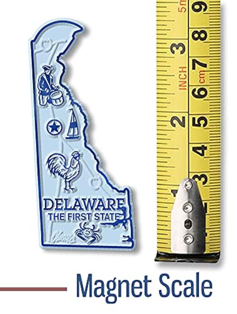 Imán con diseño de mapa de estado de Delaware