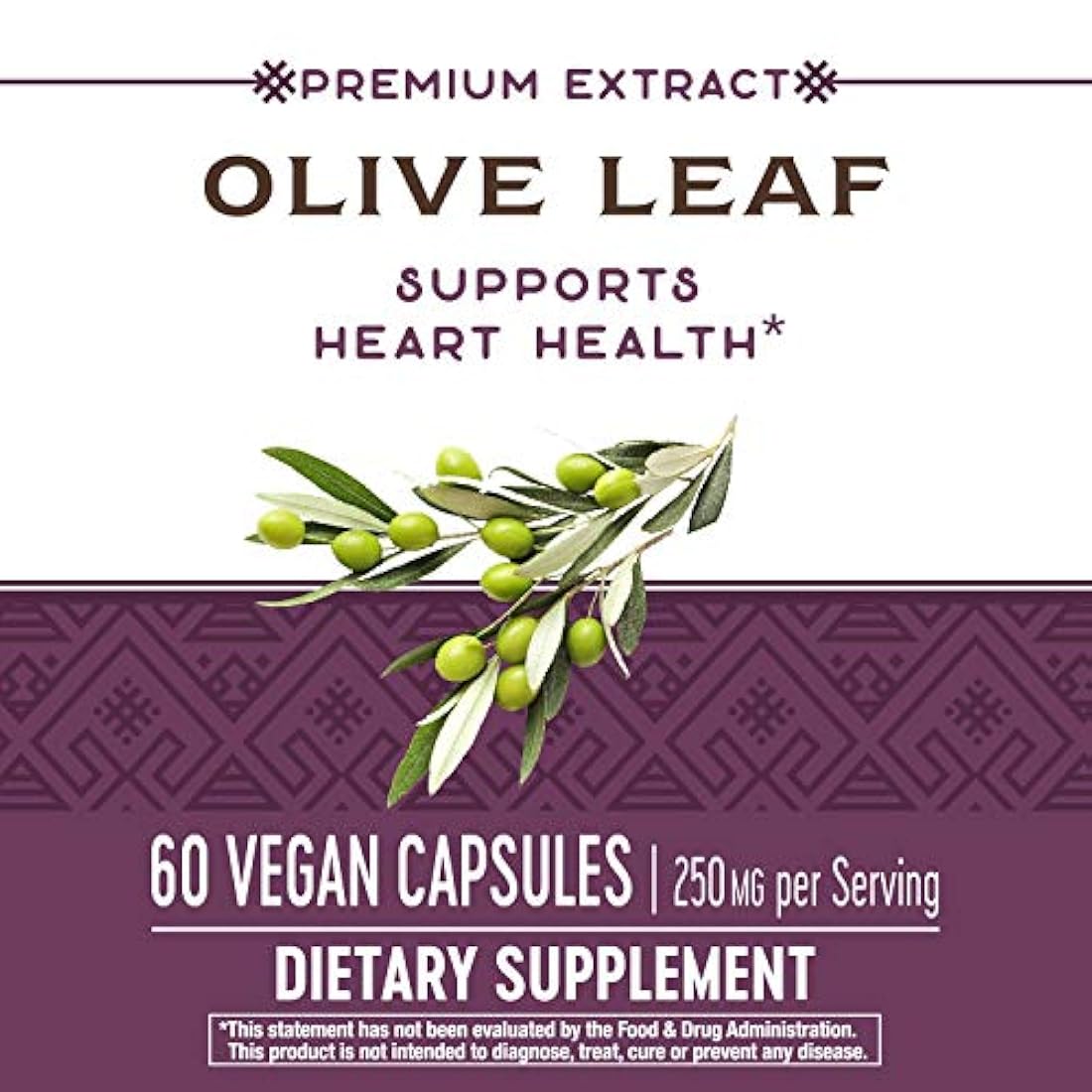 La forma de hoja de olivo, 60 Cápsulas de la naturaleza