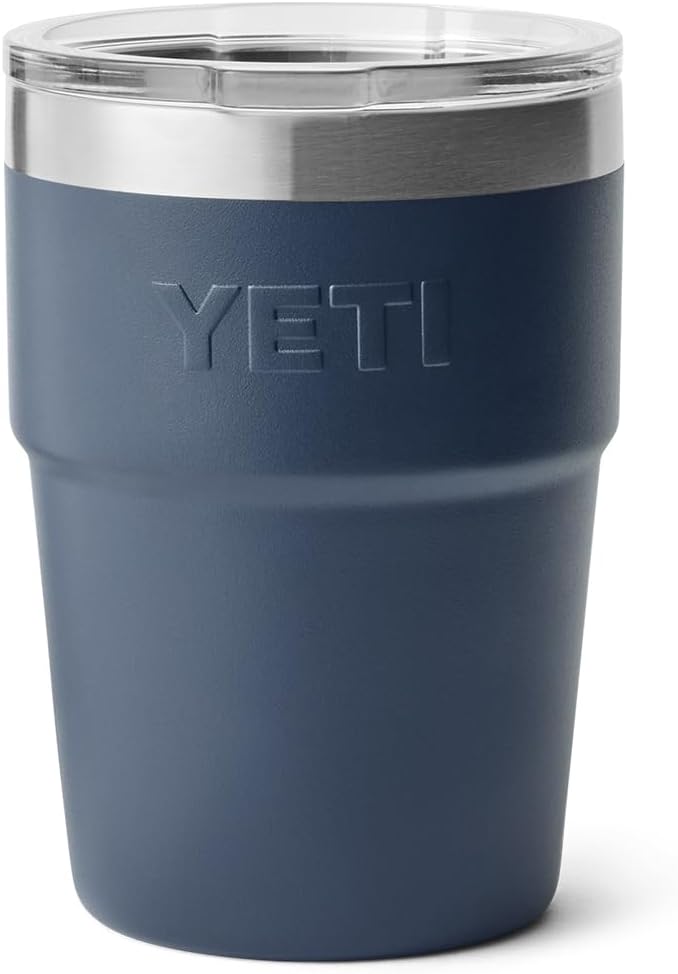 Vaso YETI Rambler 16 oz, Acero Inoxidable, Aislado, marino.