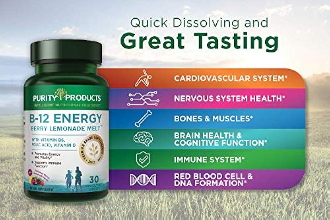 B-12 Energy BerryMelt con Super Fruits - 30 tabletas