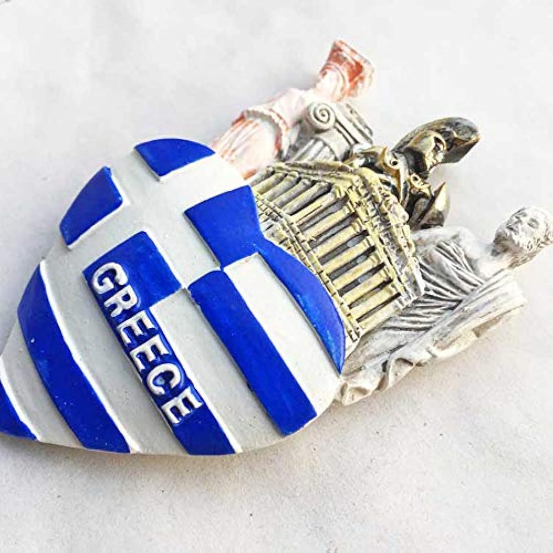 Imán con diseño de bandera de Grecia en forma de corazón