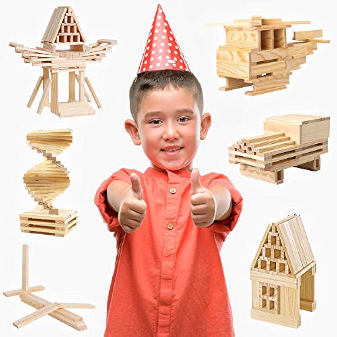 Juguetes STEM para niños 100 piezas de tablones de madera