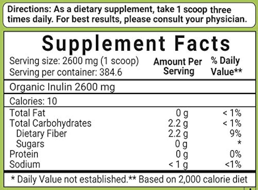 Polvo orgánico de inulina FOS (de alcachofa de Jerusalén)